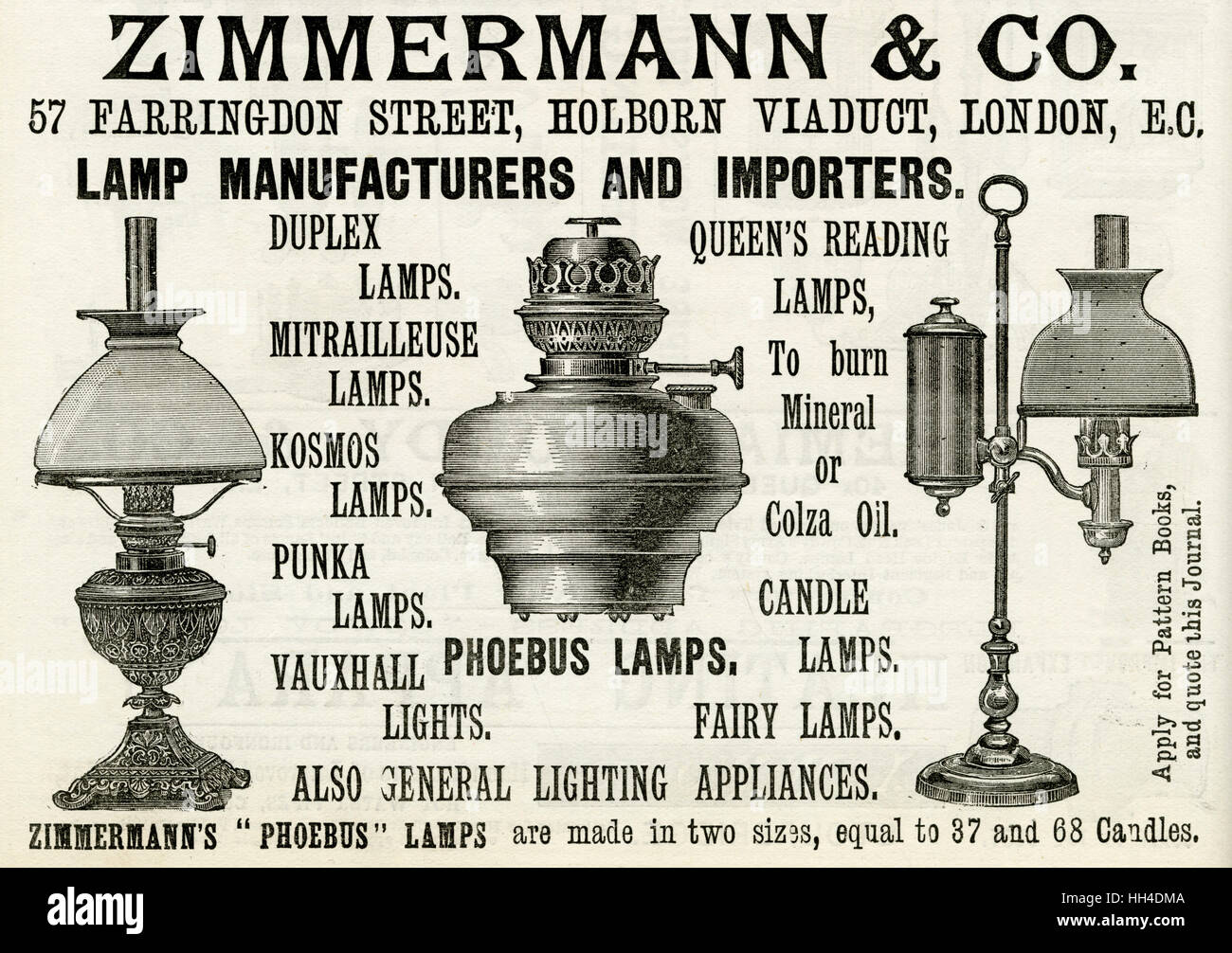 Spot in lampade Zimmermann & Co. 1888 Foto Stock