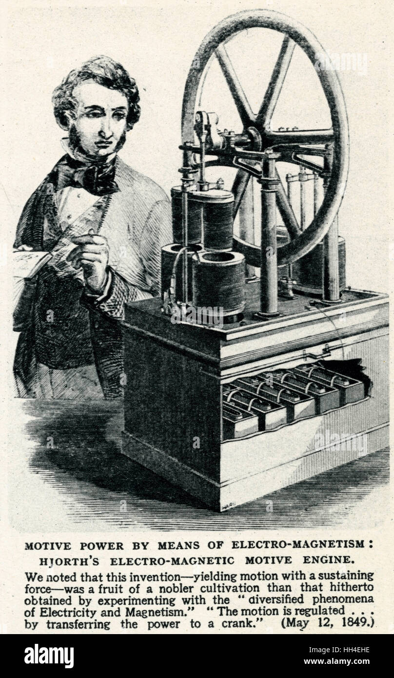 Motore elettromagnetico di Hjorth 1849 Foto Stock