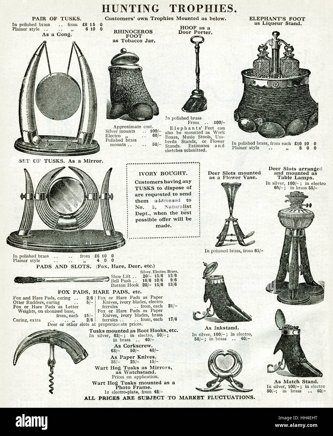 Catalogo commerciale dei trofei di caccia 1937 Foto Stock