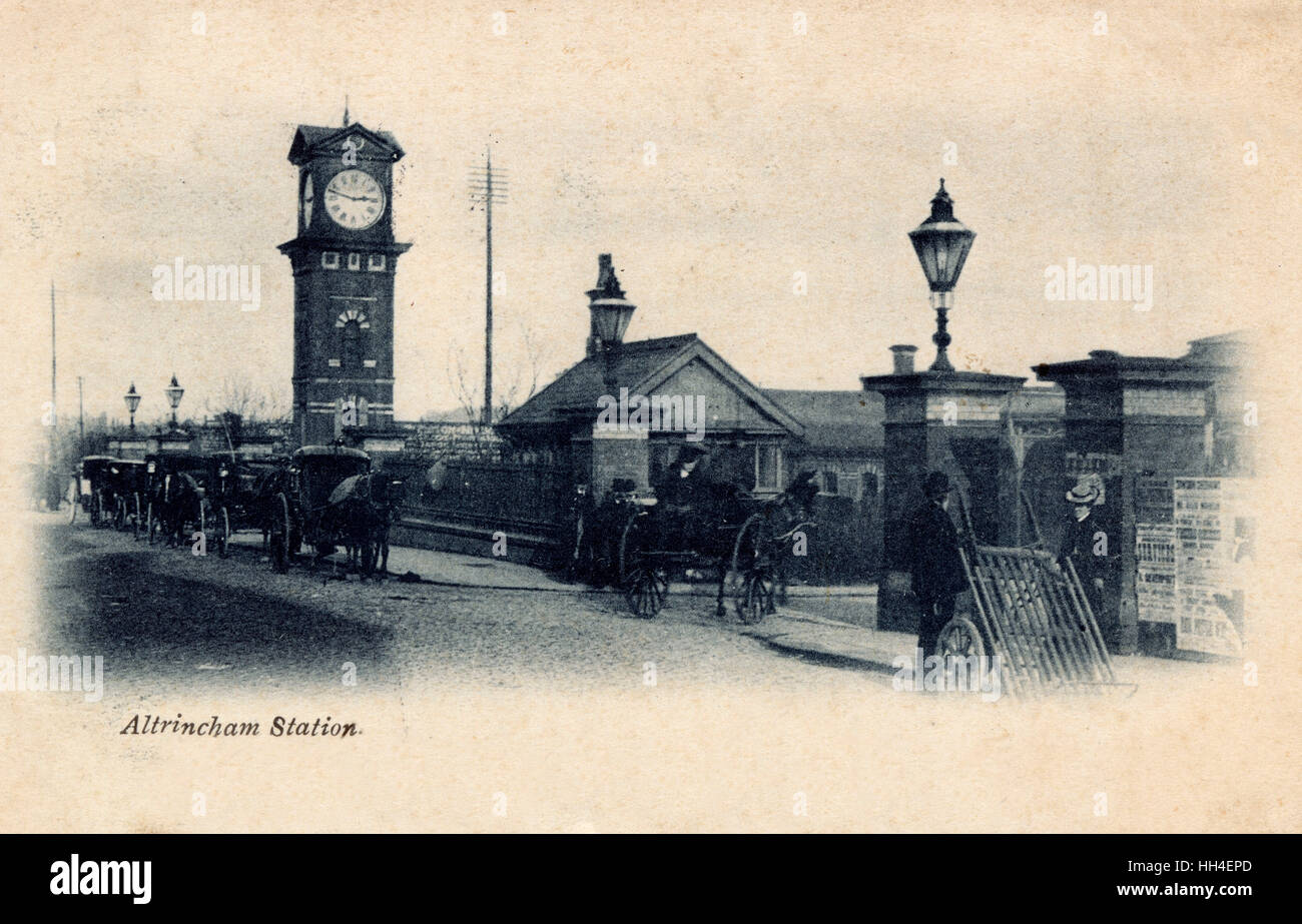 Altrincham Stazione Ferroviaria - Trafford, Greater Manchester, Inghilterra. Foto Stock