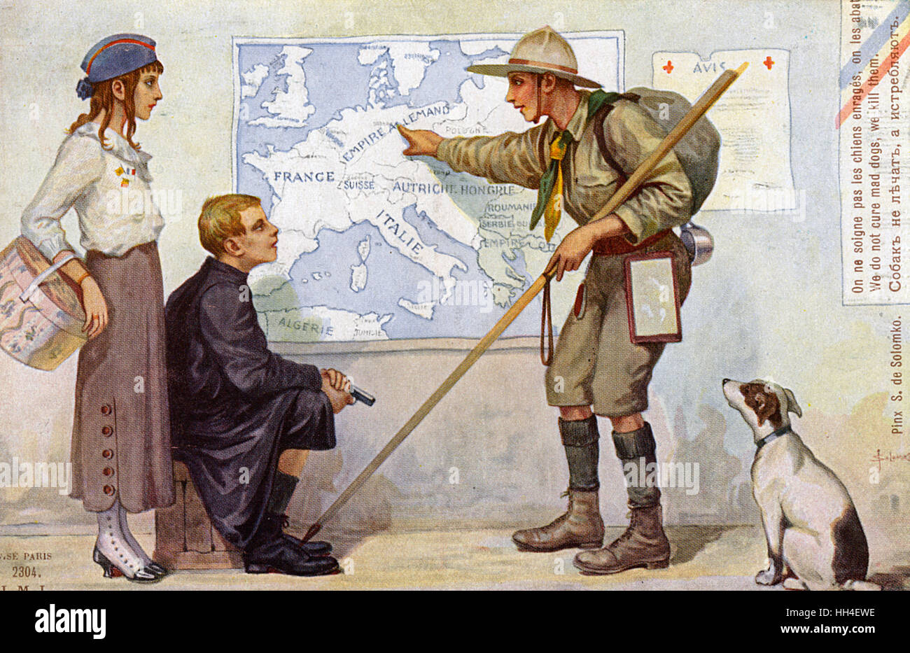WW1 - noi non guariamo i cani pazzi, li uccidiamo - Solomko Foto Stock