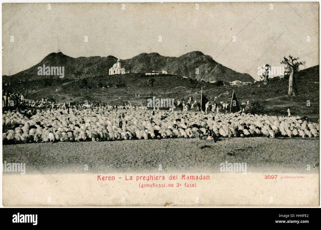 Kern, Eritrea - preghiere Ramadan - genuflezione, terza fase Foto Stock