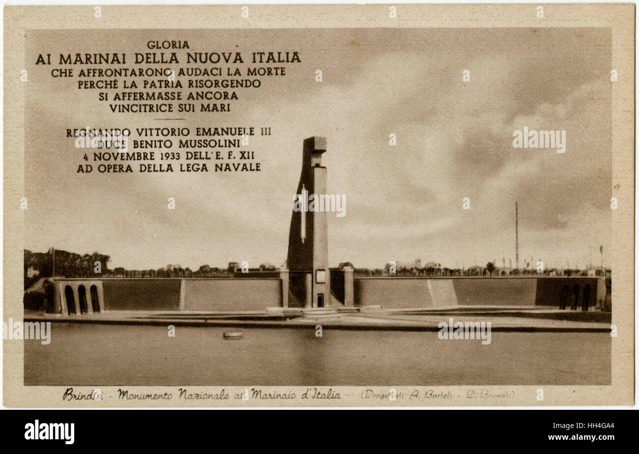 Monumento al marinaio italiano (il grande timone) Foto Stock