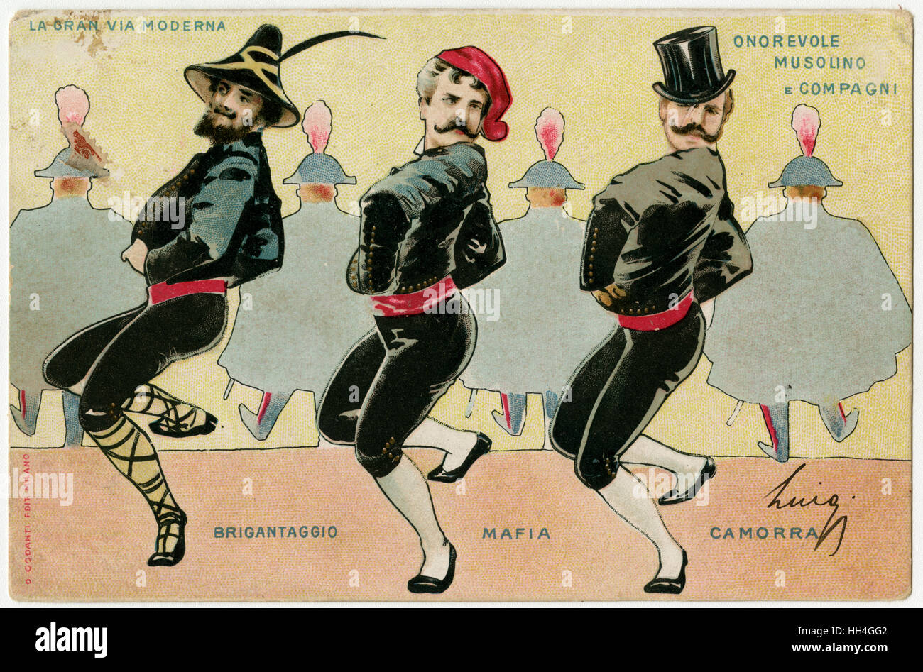 Corrotti politici italiani come brigand, mafia Foto Stock