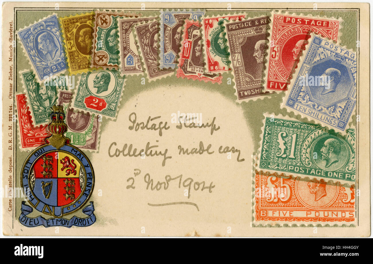 Stamp Card prodotta da Ottmar Zeihar - Regno Unito Foto Stock