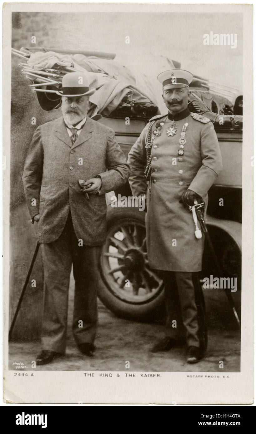 Zio e nipote - il re Edoardo VII e il Kaiser Guglielmo II Foto Stock