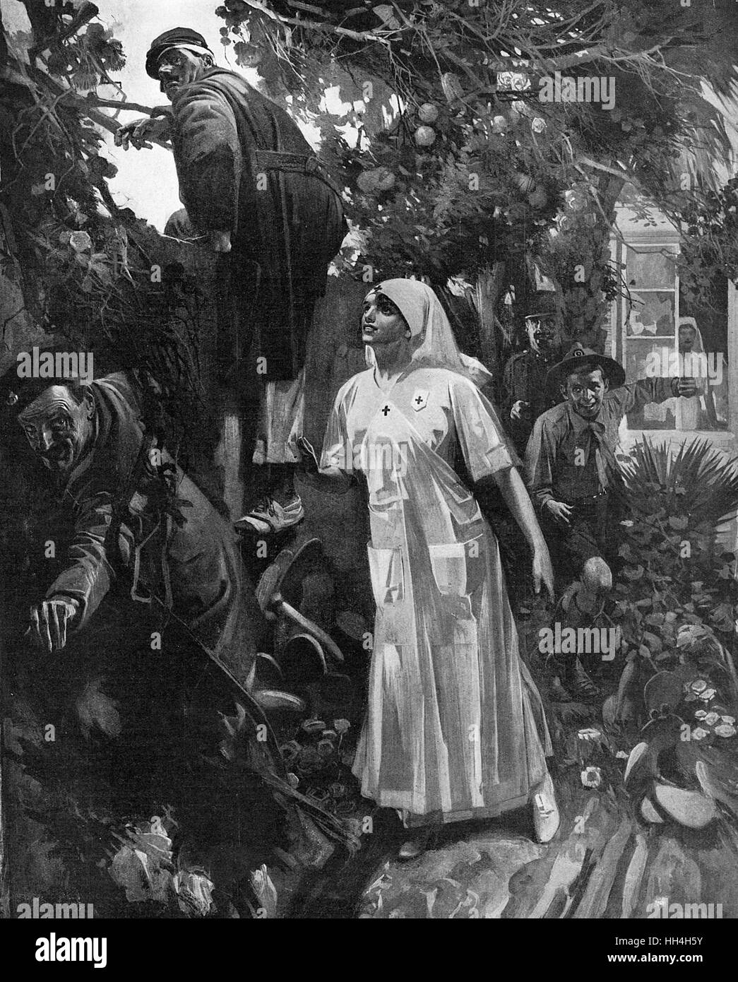 Escape convalescenti in un ospedale di guerra di Nizza, WW1 Foto Stock