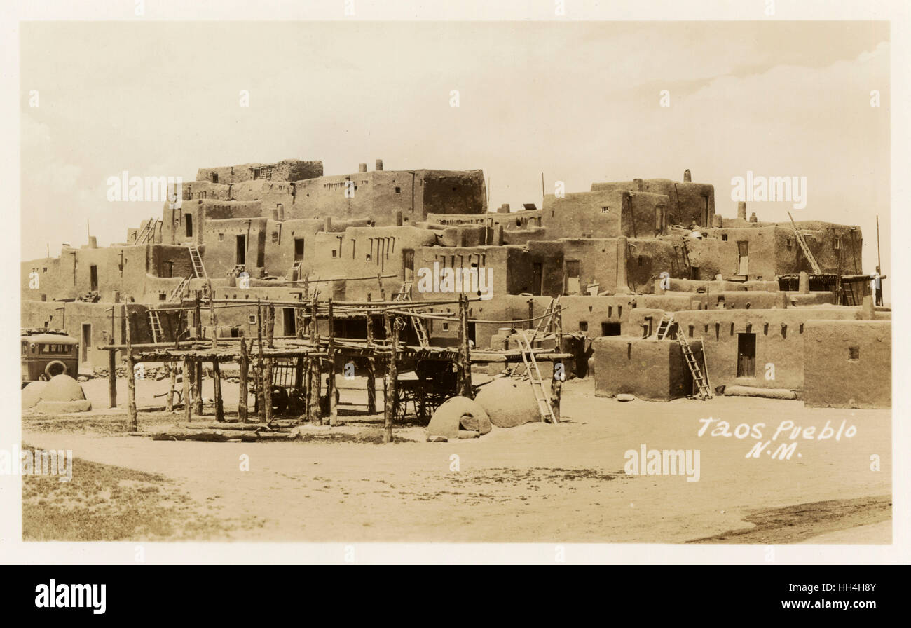 Taos Pueblo, Nuovo Messico, STATI UNITI D'AMERICA Foto Stock