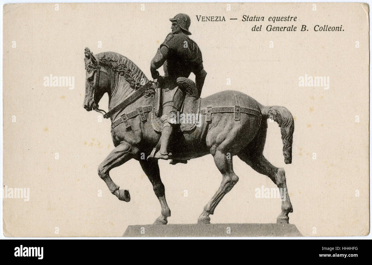 Venezia - Statua equestre del generale B. Colleoni Foto Stock