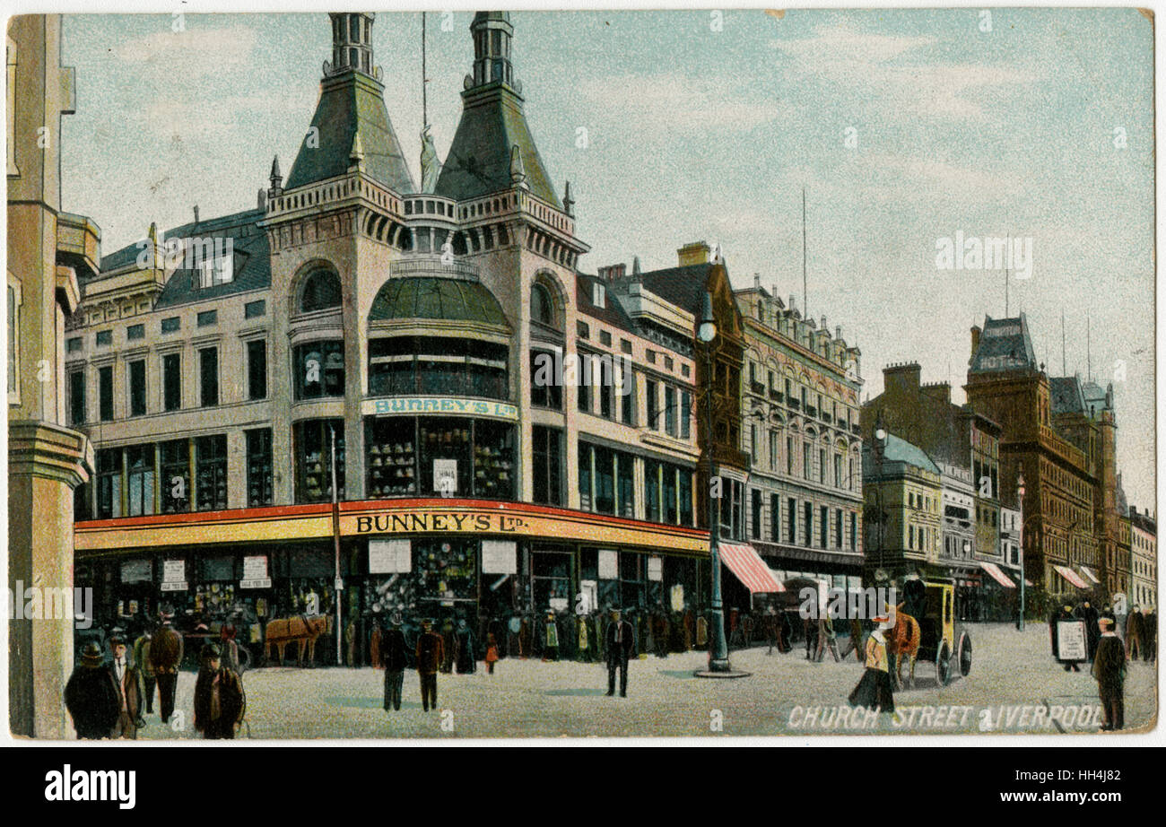Bunney's Ltd Grandi magazzini - Church Street, Liverpool Foto Stock