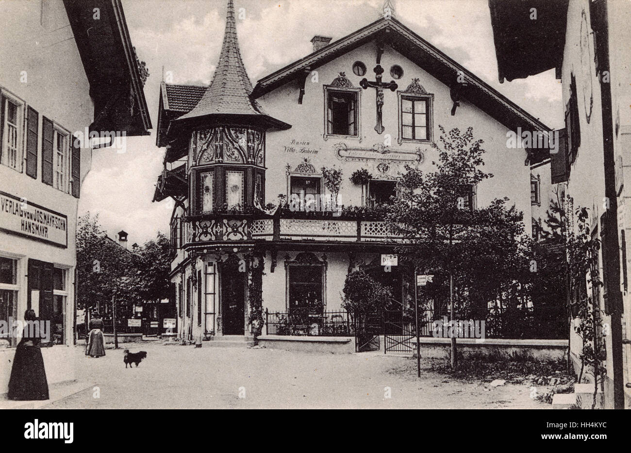 La Casa di Anton Lang a Oberammergau, Germania Foto Stock