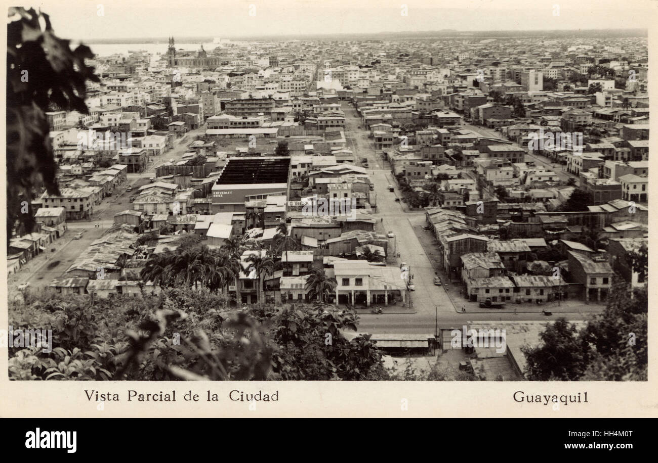 Guayaquil, Ecuador - parziale vista panoramica della città Foto Stock