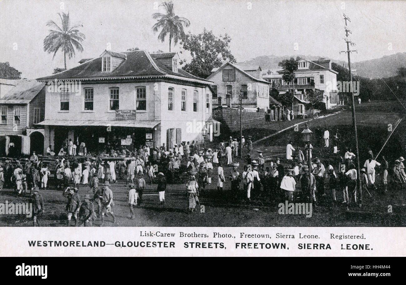 Angolo strada, Freetown, Sierra Leone, Africa Occidentale Foto Stock