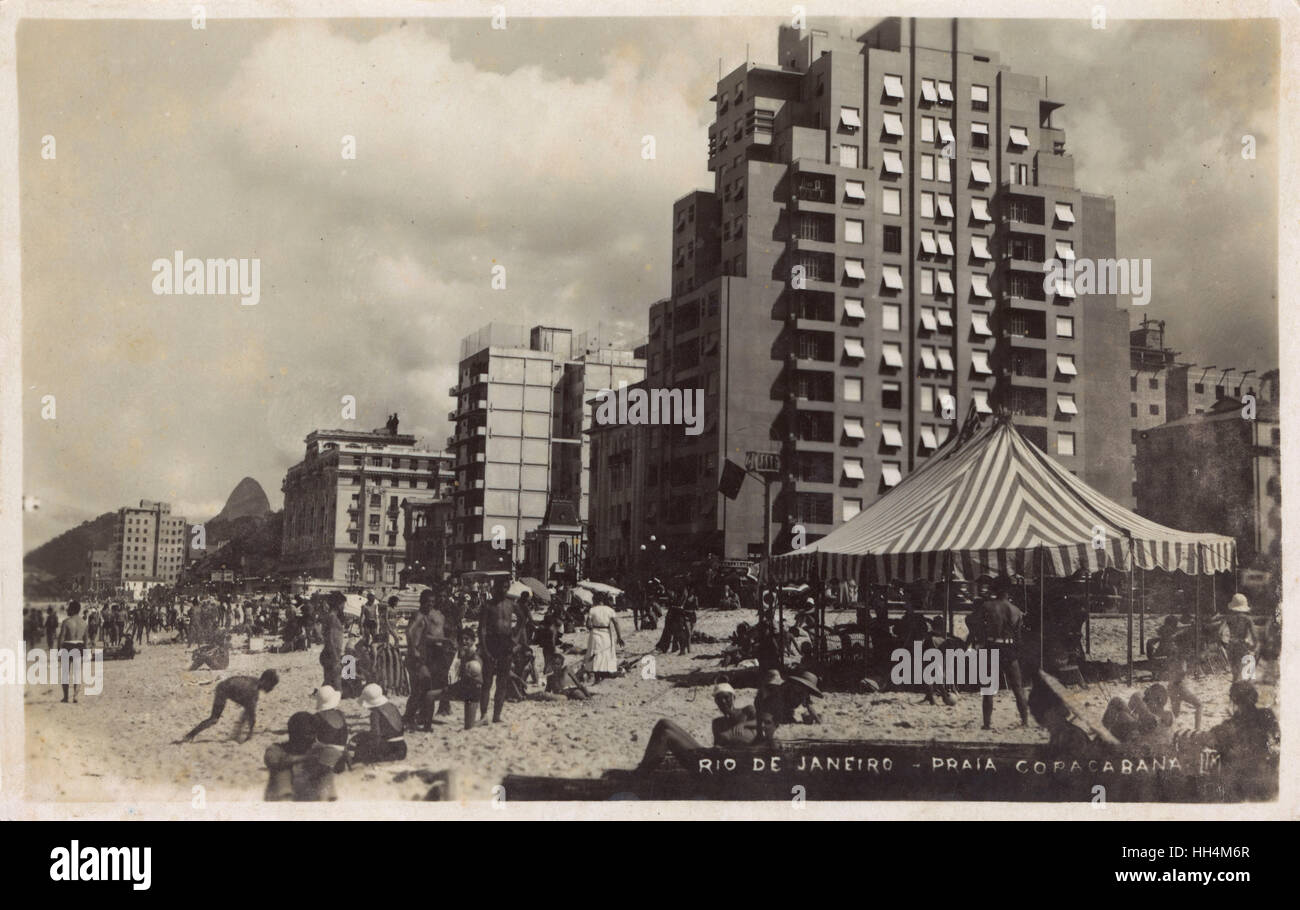 Spiaggia di Copacabana - Rio de Janeiro, Brasile Foto Stock