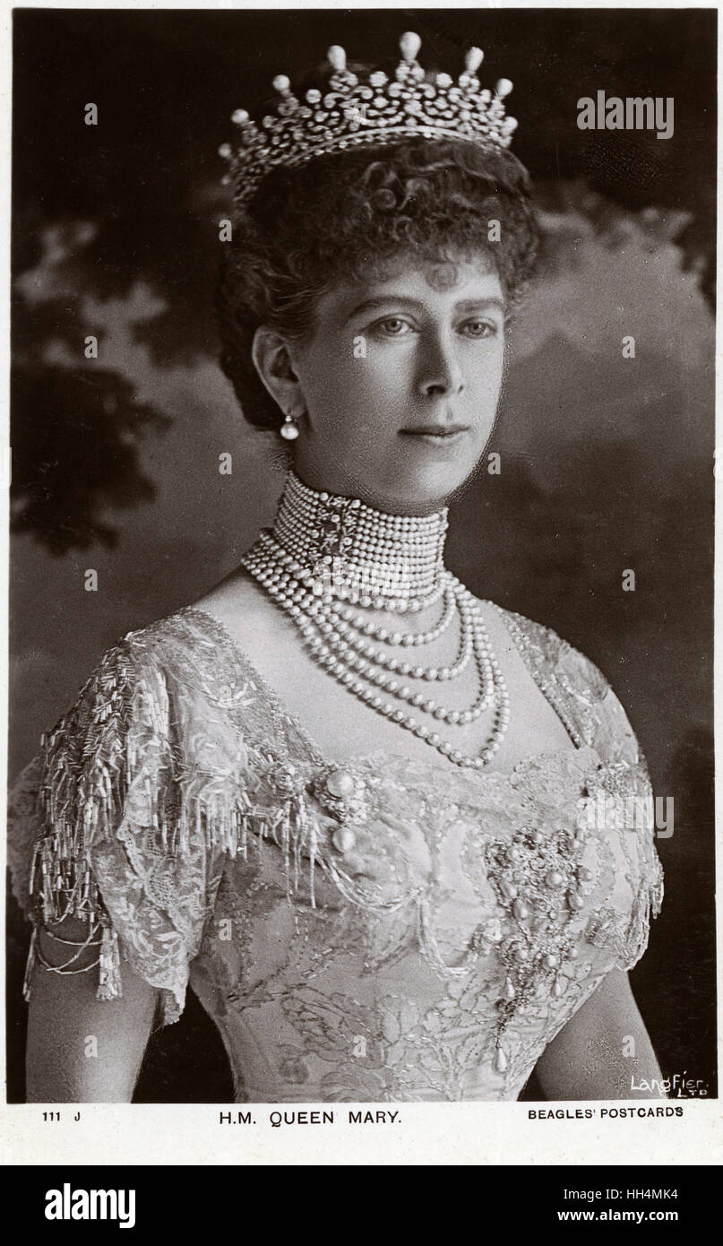 HM Queen Mary (di Teck) (1867-1953) - La regina del re George V - superbo ritratto fotografico. Foto Stock