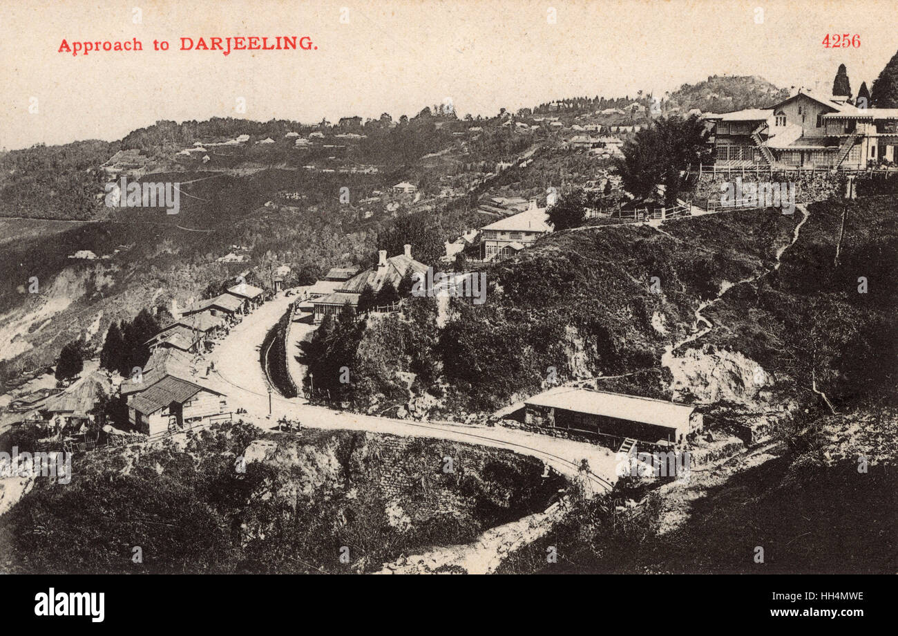 Hill stazione, approccio a Darjeeling, India Foto Stock