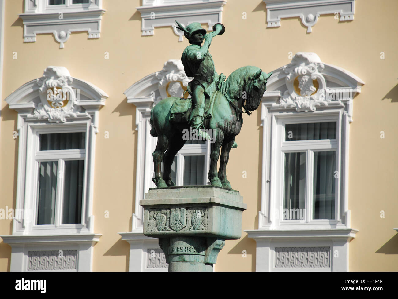 Fontana Postmichel Esslingen Baden Württemberg Germania Foto Stock