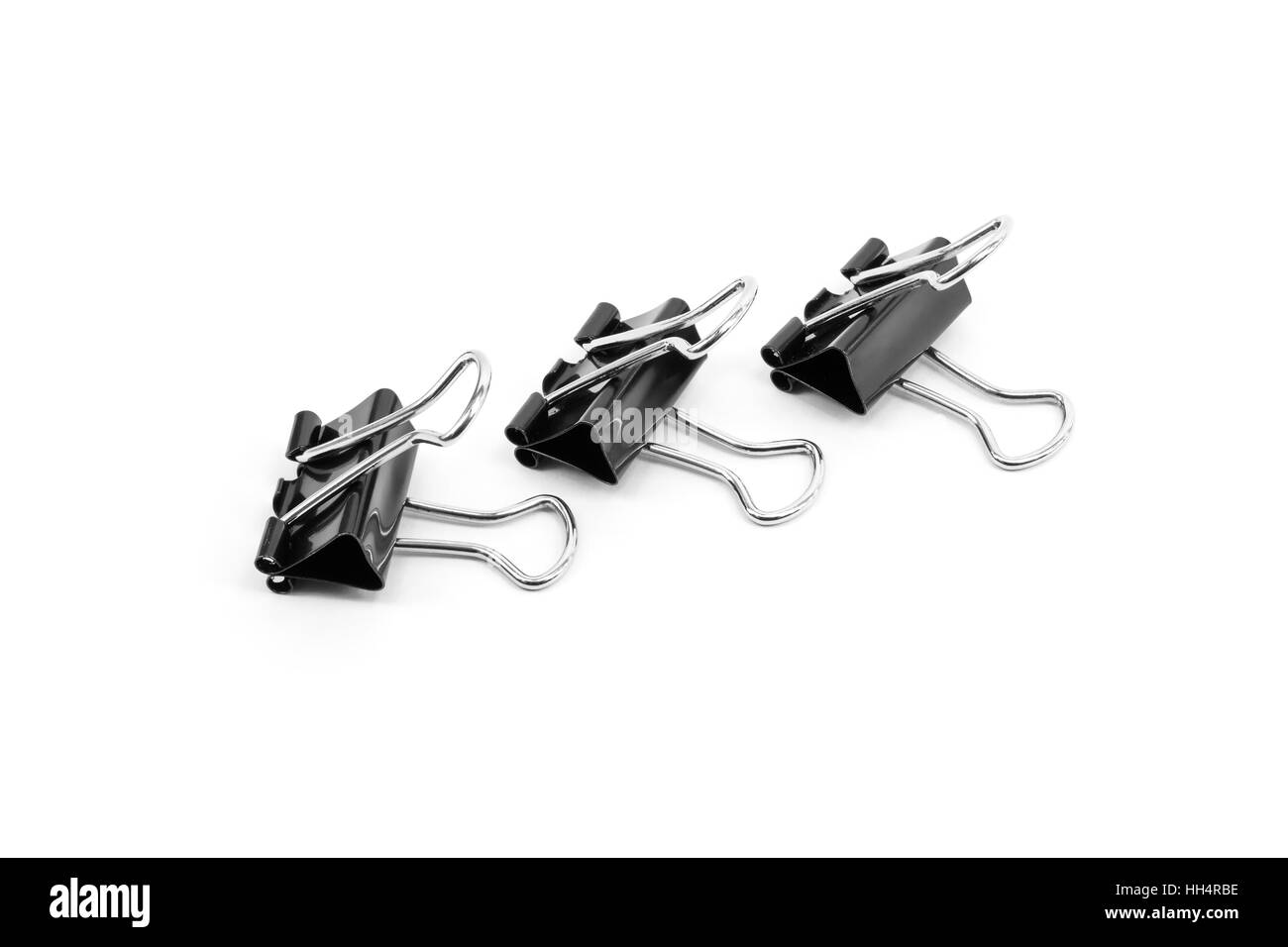 Clip di legante, fermaglio isolato su sfondo bianco Foto Stock