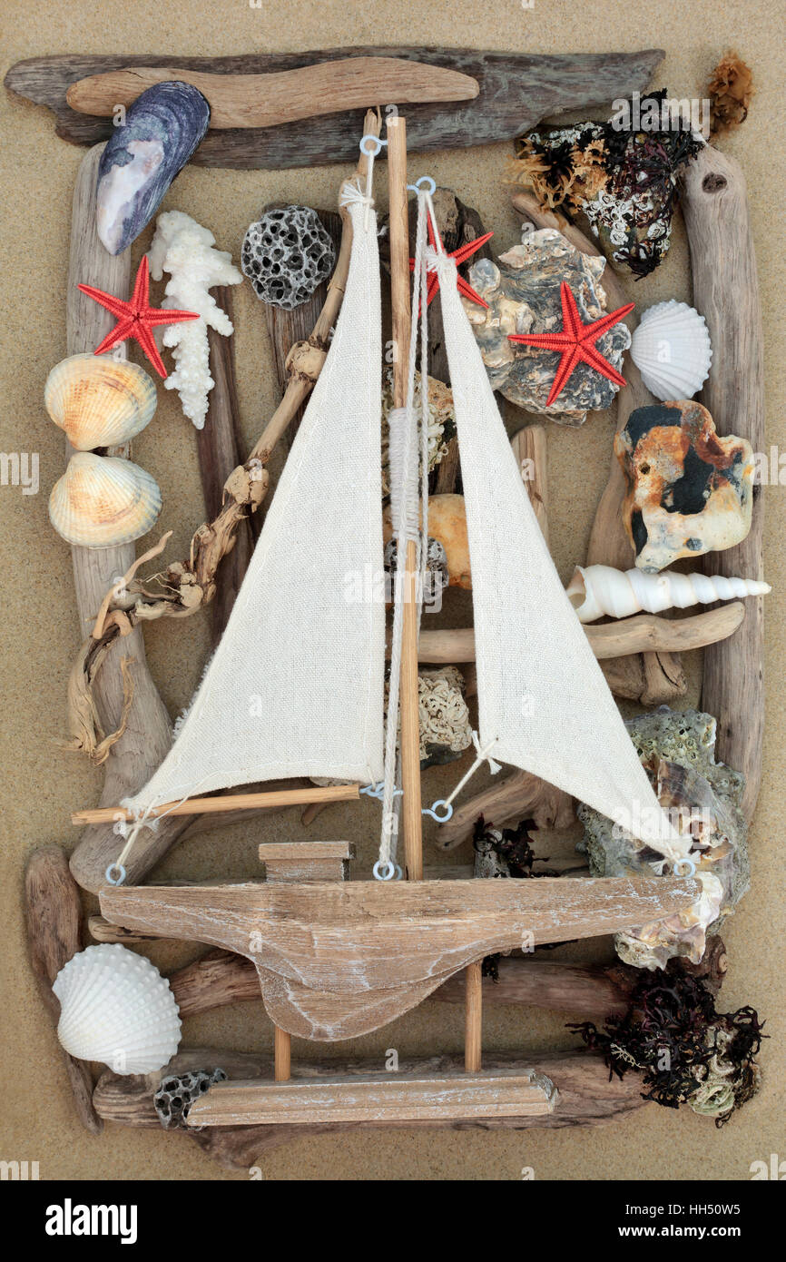 Decorazione marina conchiglia decorativa per barca a vela decorata con rete  da pesca in riva al mare