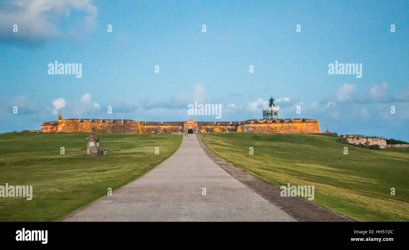 El Morro nei Caraibi città di Old San Juan, Puerto Rico. Foto Stock