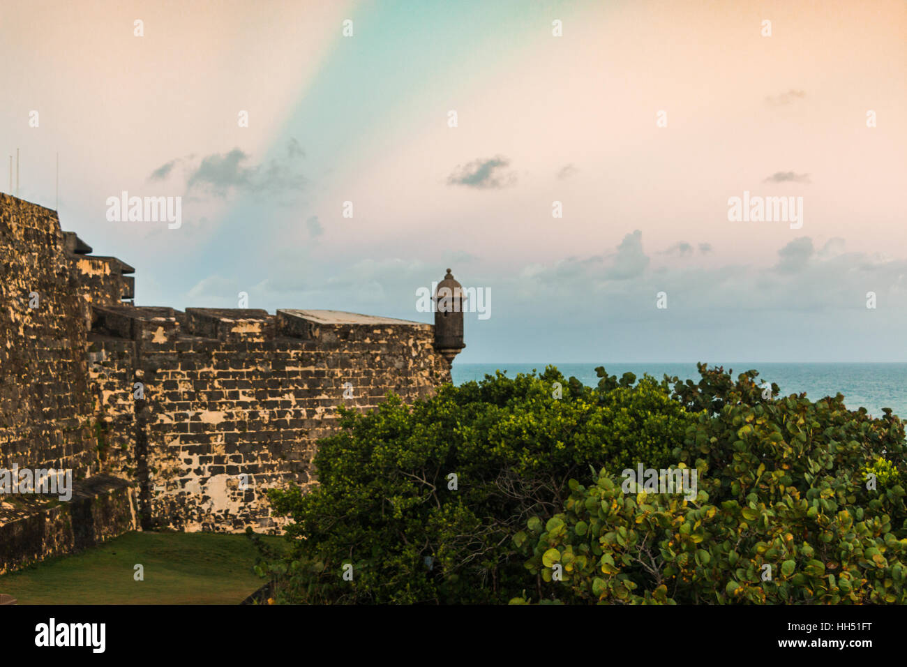 El Morro nei Caraibi città di Old San Juan, Puerto Rico. Foto Stock