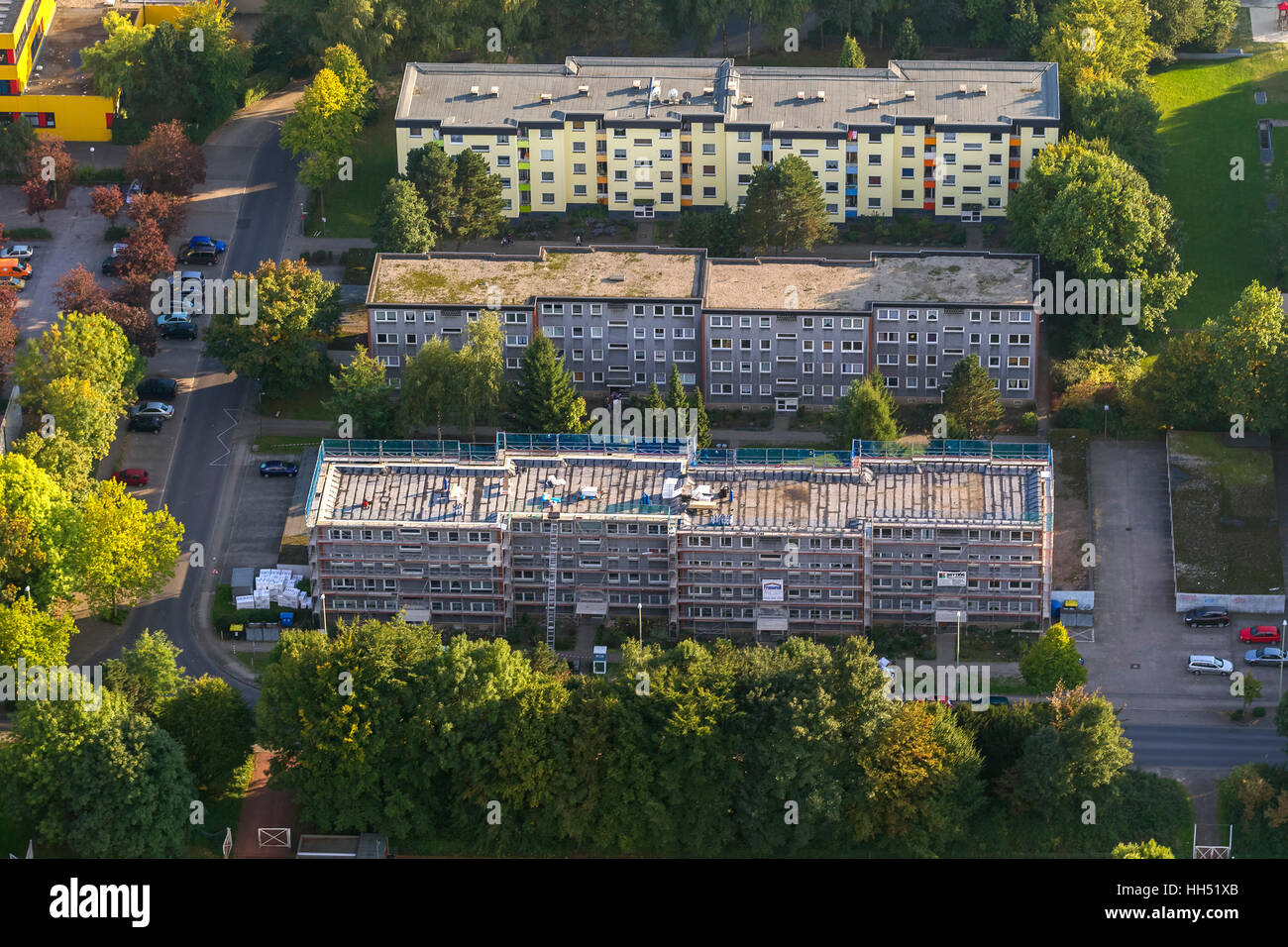 Restauro di tenements Enfieldstraße e Fritz-Erler-Straße, Gladbeck, la zona della Ruhr, Renania settentrionale-Vestfalia, Germania, Europa Foto Stock