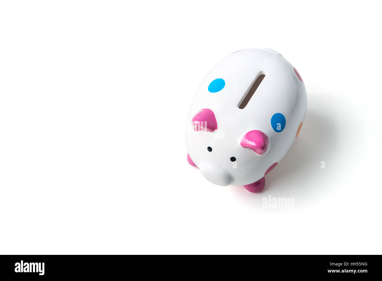 Salvadanaio isolato su bianco con tracciato di ritaglio Foto Stock