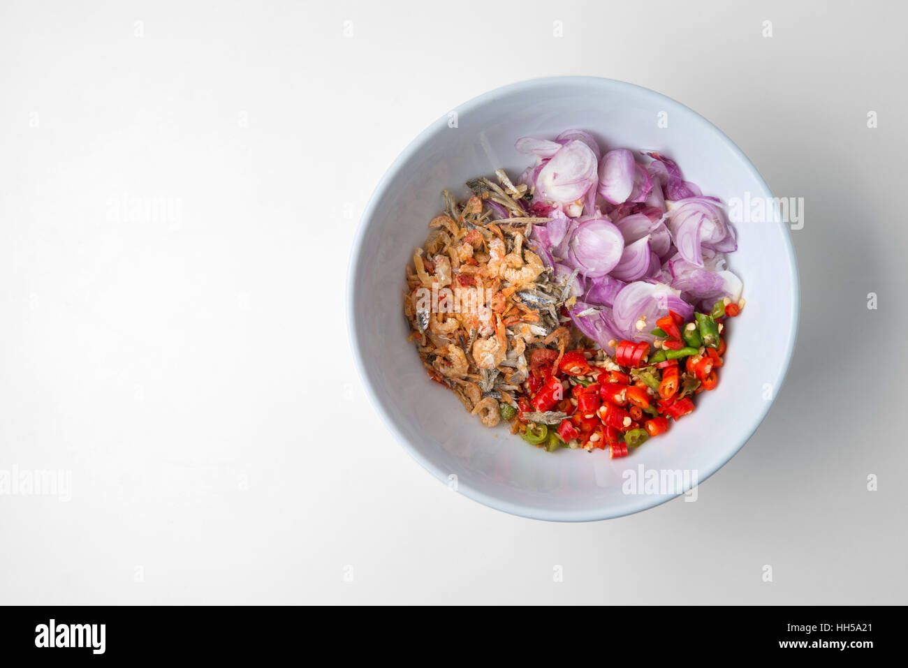 Salsa al peperoncino tailandese preparare nel recipiente Foto Stock
