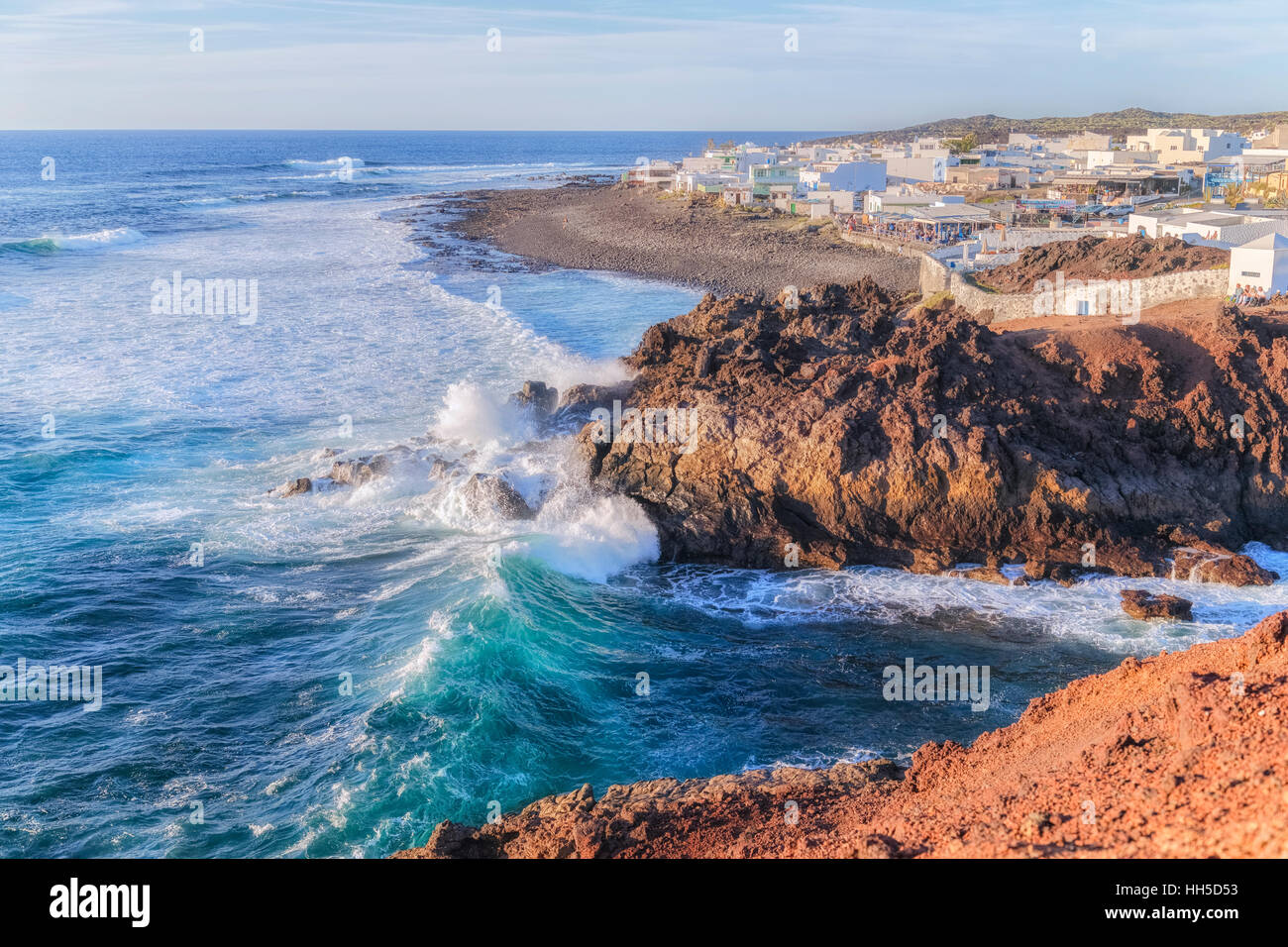 El Golfo, Lanzarote, Isole Canarie, Spagna, Europa Foto Stock