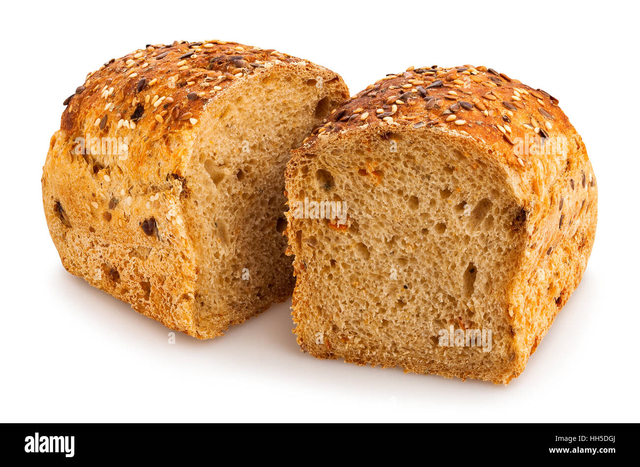 Il pane affettato isolato Foto Stock
