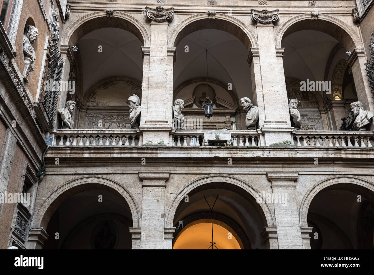 Architettura romana schizzo nel ghetto di Roma, Italia, Europa Foto Stock