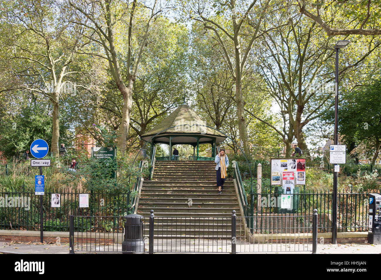 Giardini di confine, Arnold Circus, Shoreditch, London Borough of Hackney, Greater London, England, Regno Unito Foto Stock