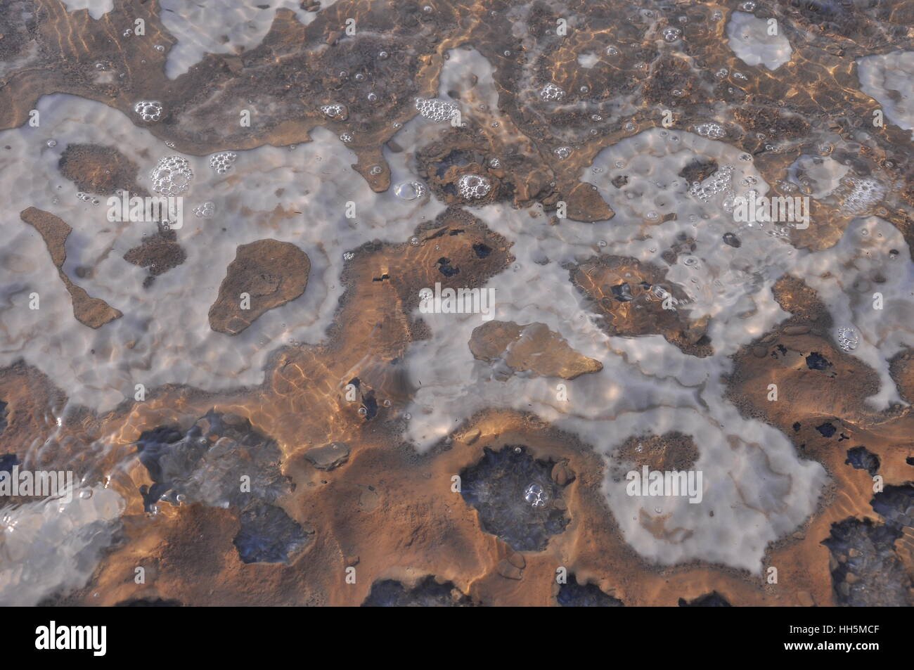 Minerali e sagomatura di sale all'interno del mar Morto Foto Stock