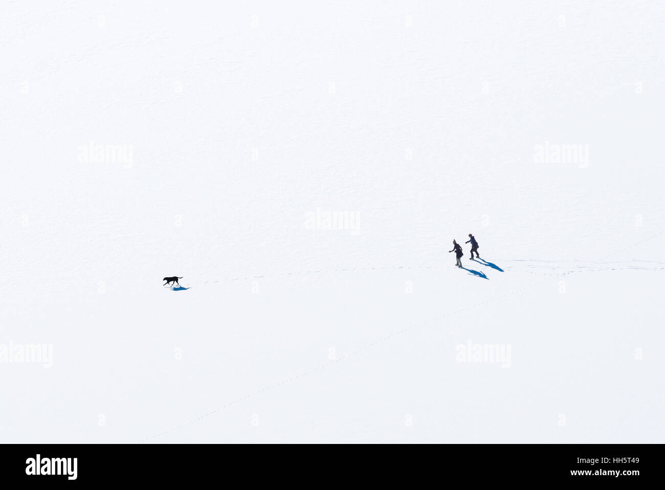 Pattinaggio su ghiaccio sul lago Wallowa, Oregon. Foto Stock