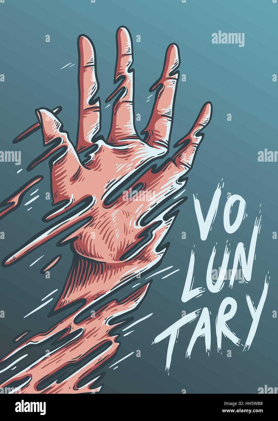 Volontariato volontario in alto le mani il concetto di supporto Illustrazione Vettoriale