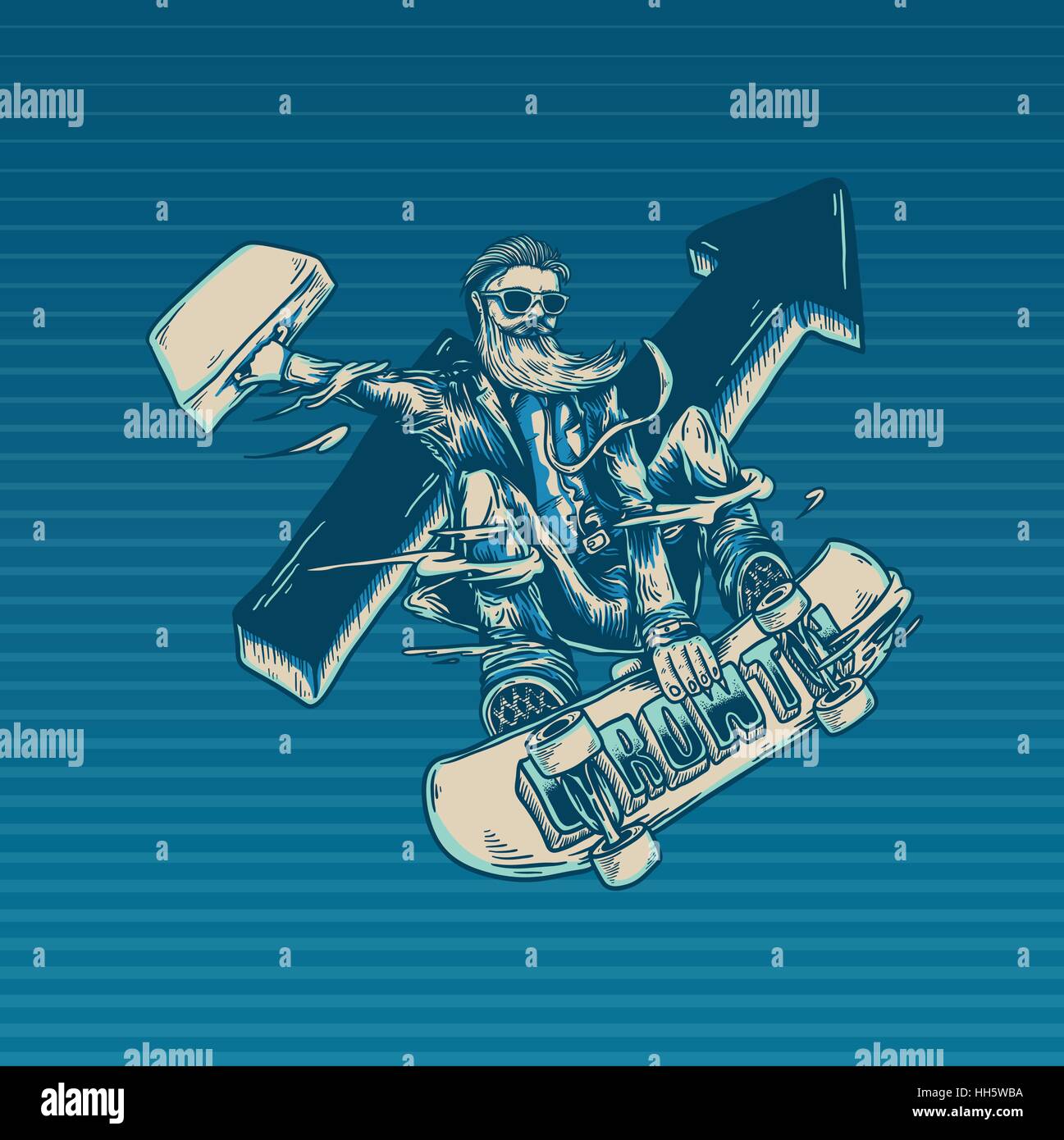 La crescita di miglioramento aziendale Concetto strategico Illustrazione Vettoriale