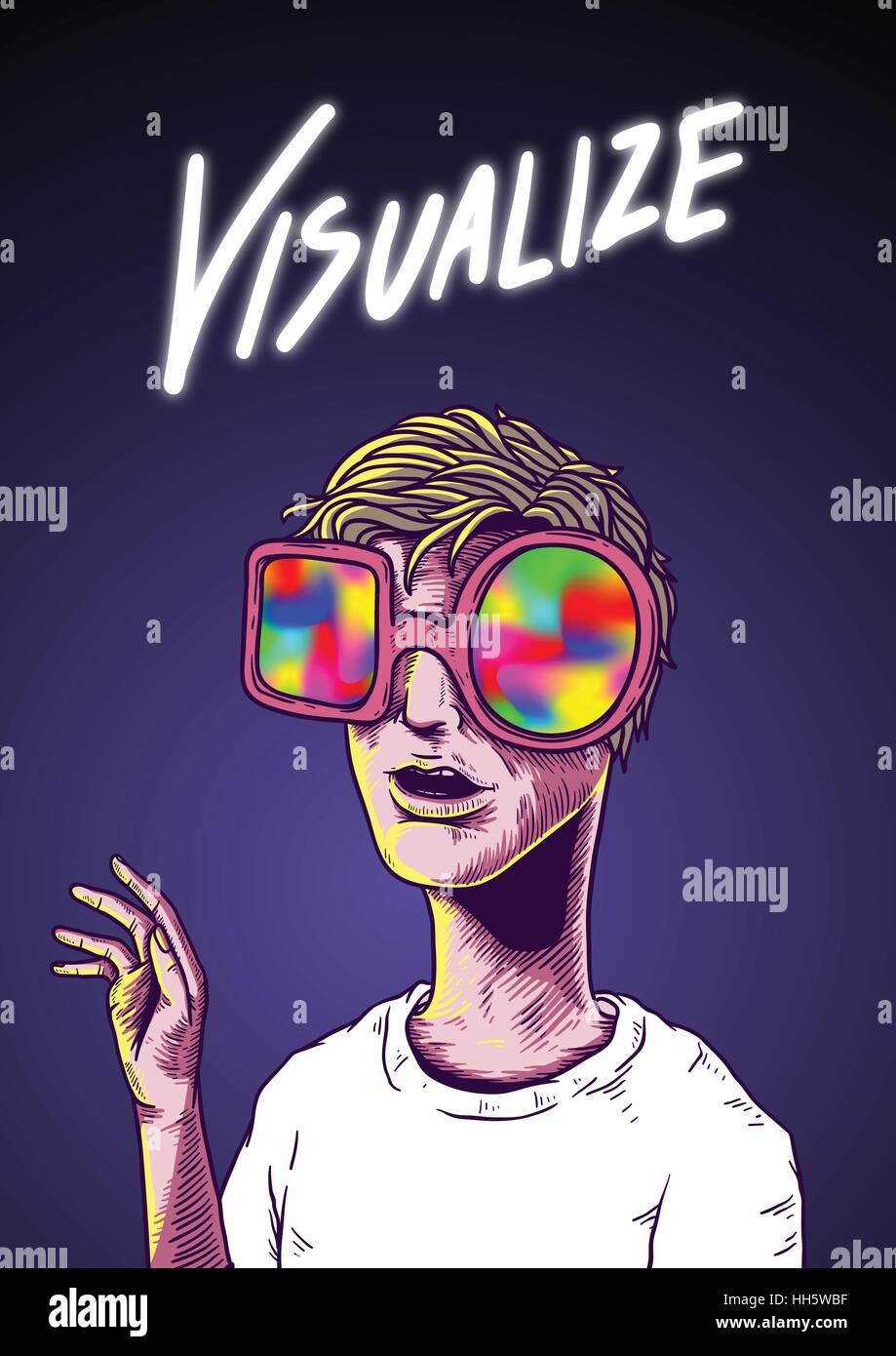 Visualizzare la parola illustrazione concetto di disegno Illustrazione Vettoriale