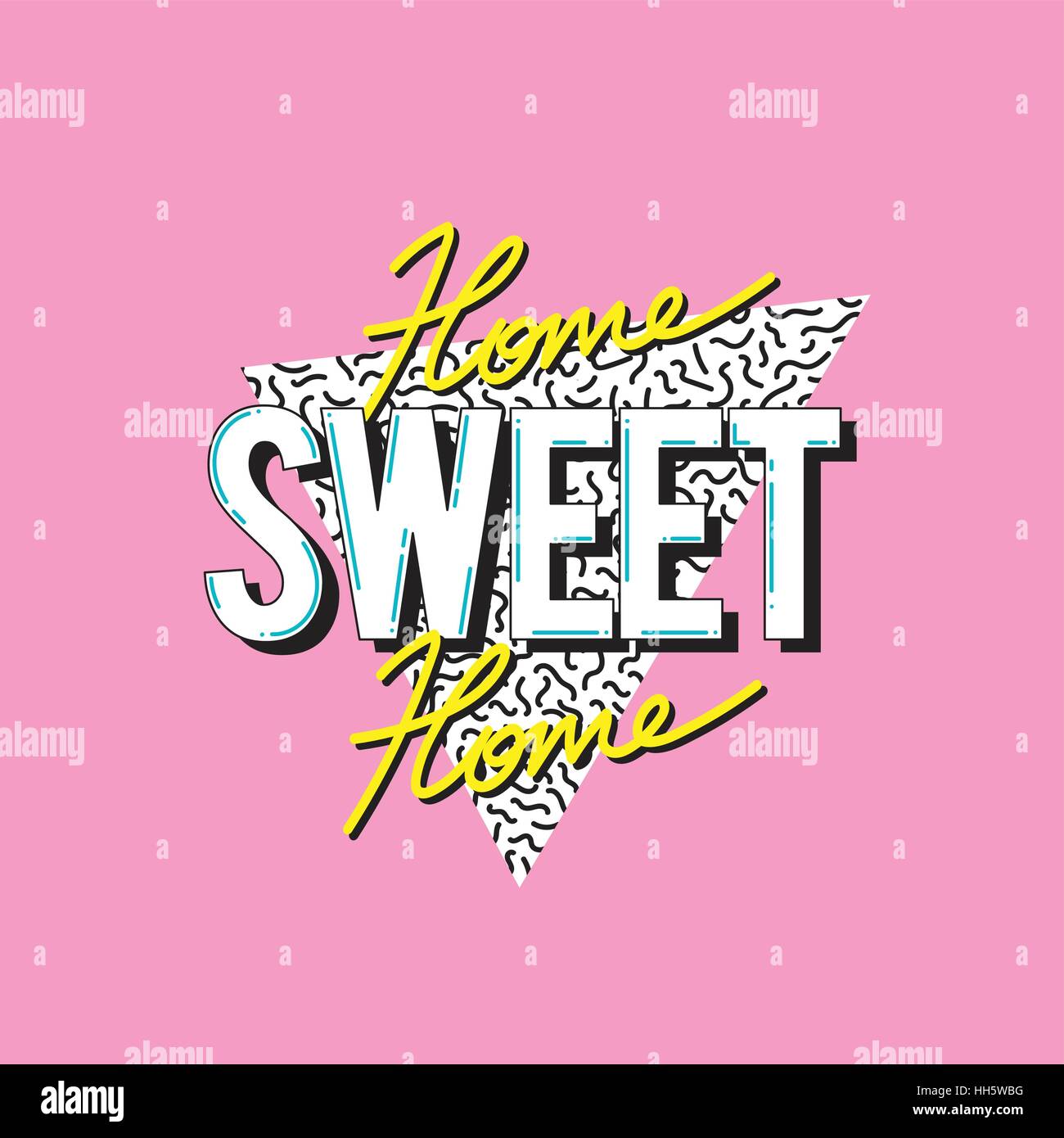 Home Sweet Home Word Design Concept Illustrazione Vettoriale