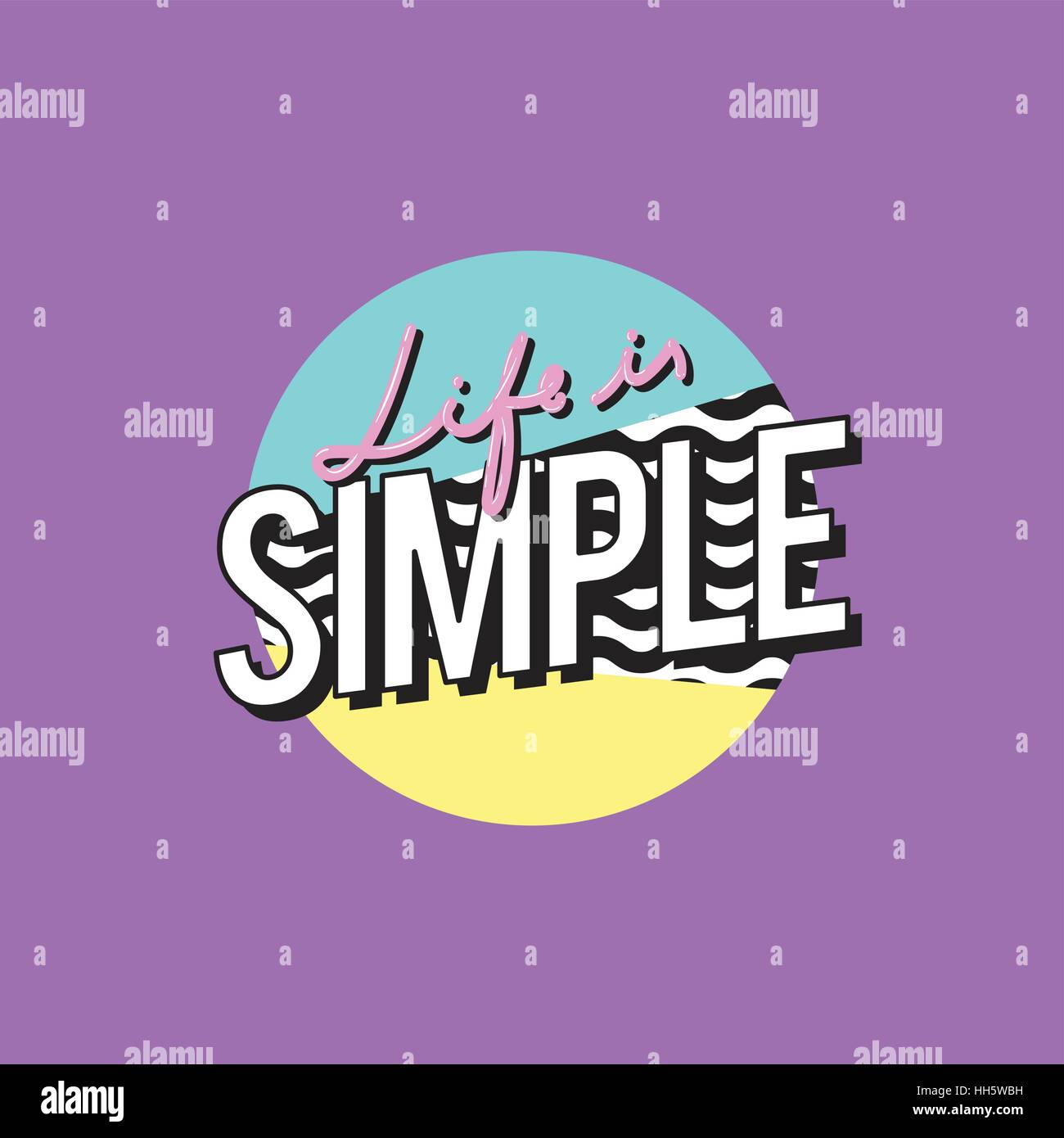 La vita è semplice parola illustrazione Design Concept Illustrazione Vettoriale