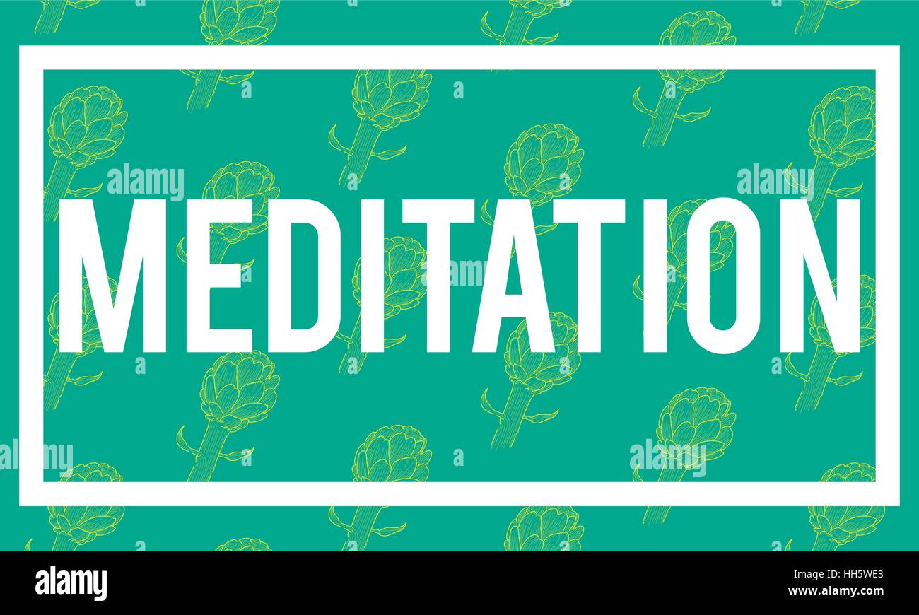 La meditazione di carciofo di parola la configurazione di sfondo Illustrazione Vettoriale