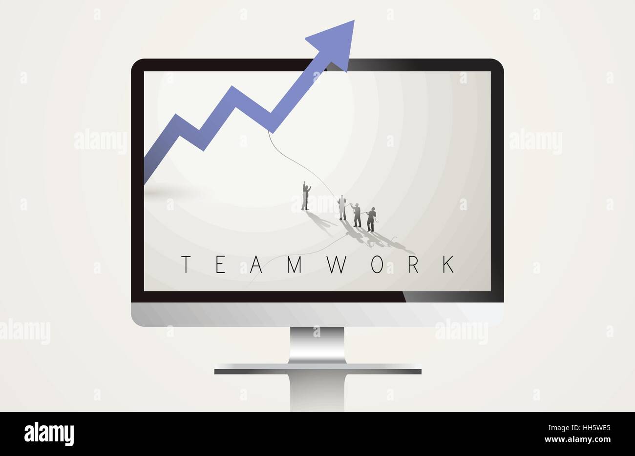 Il lavoro di squadra collaborazione grafica concetto vettoriale Illustrazione Vettoriale