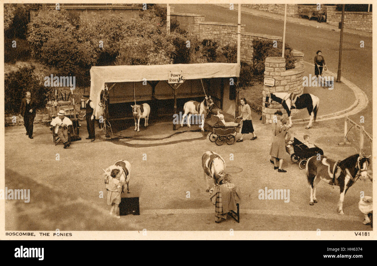 Boscombe Promenade, Hampshire - giri a pony Foto Stock