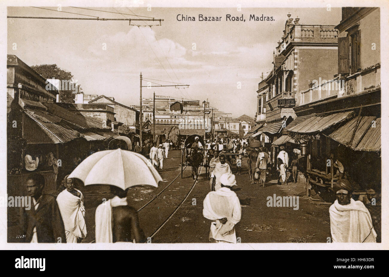 China Bazaar Road, Madras, Tamil Nadu, India Foto Stock