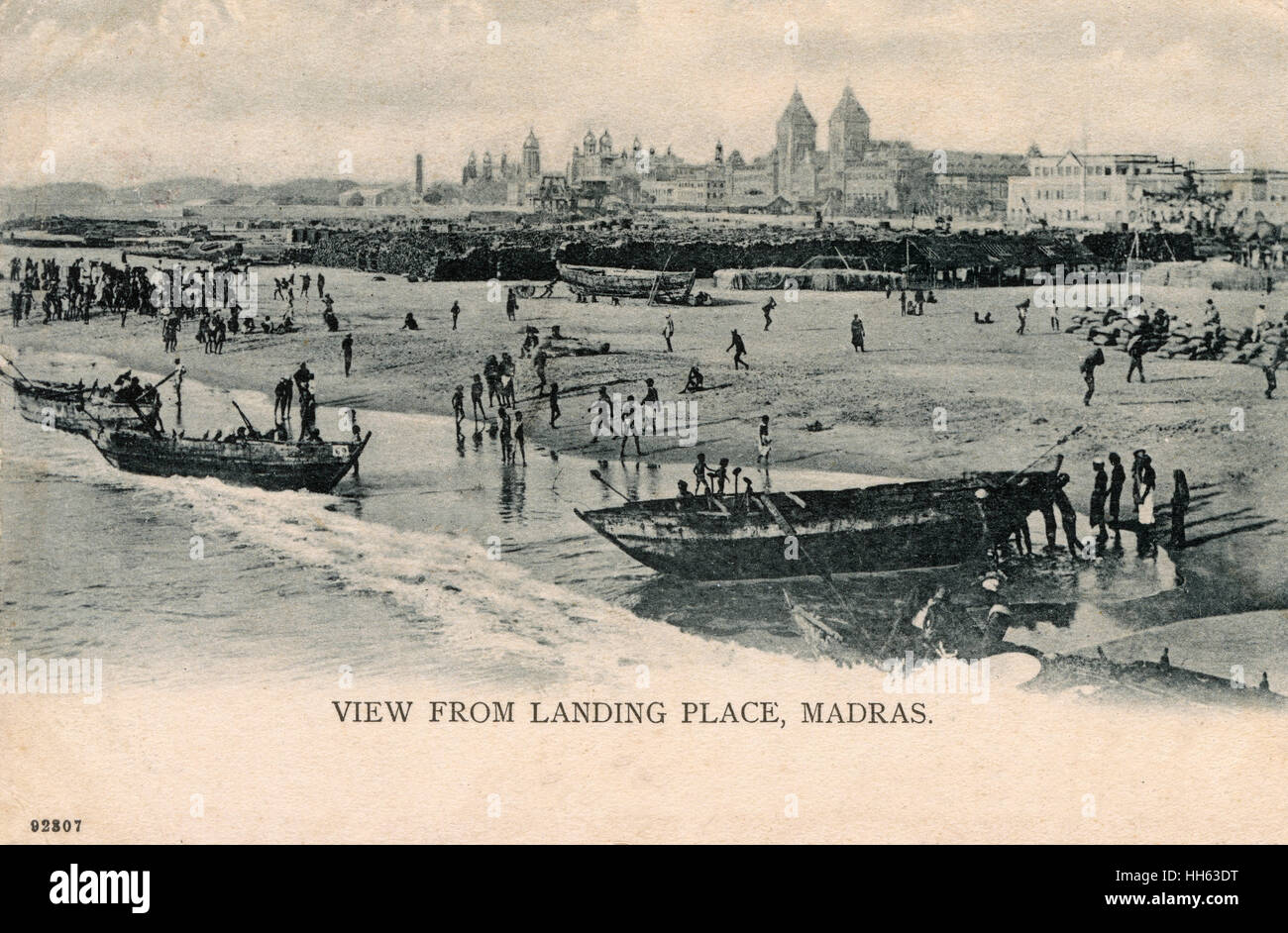 Vista da Landing Place, Madras, Tamil Nadu, India Foto Stock
