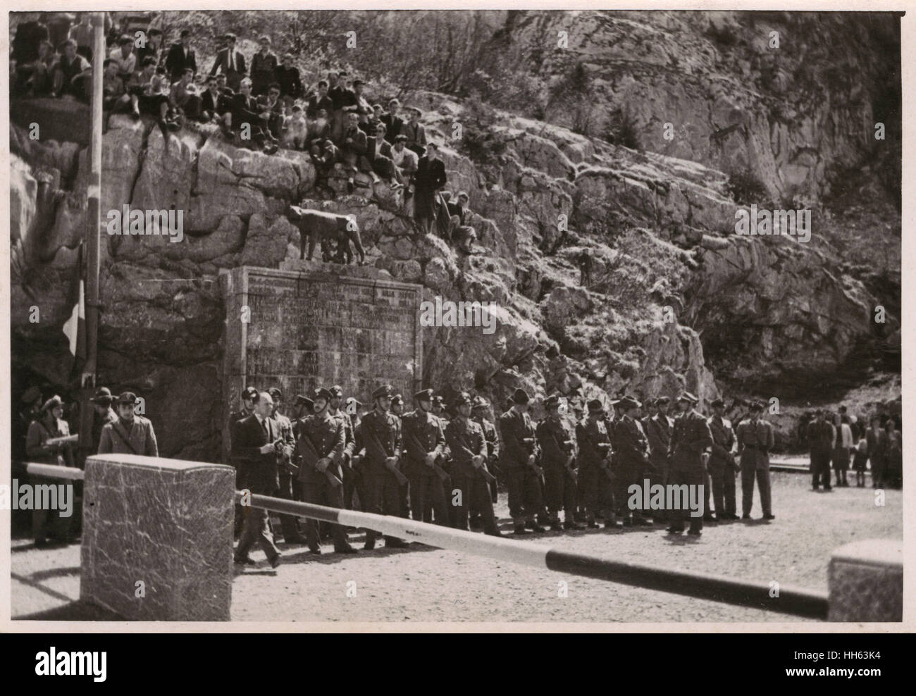 Passo del Brennero - attraversamento di frontiera Austria/Italia Foto Stock