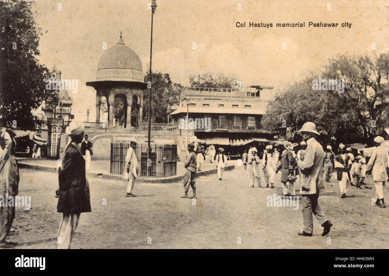 Hastings Memorial, Peshawar City, British India Foto Stock