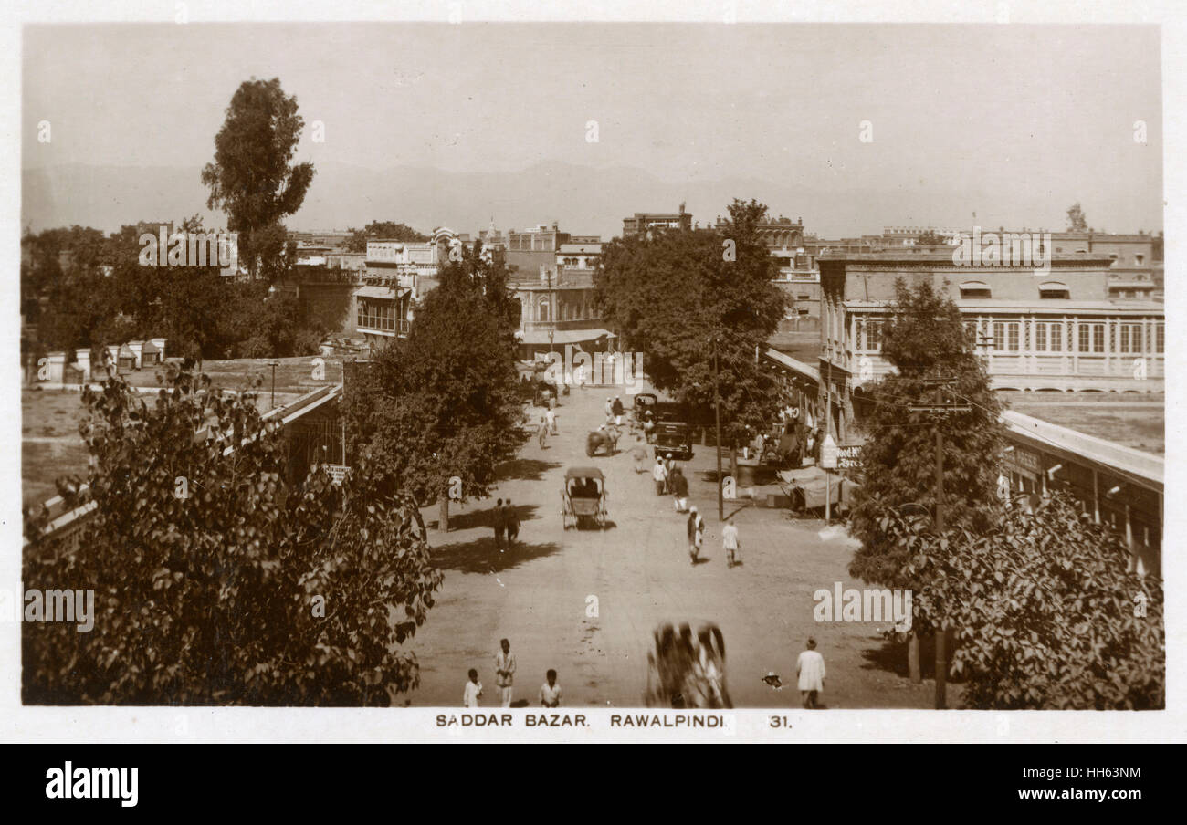 Saddar Bazaar, Rawalpindi, Punjab, India Britannica Foto Stock