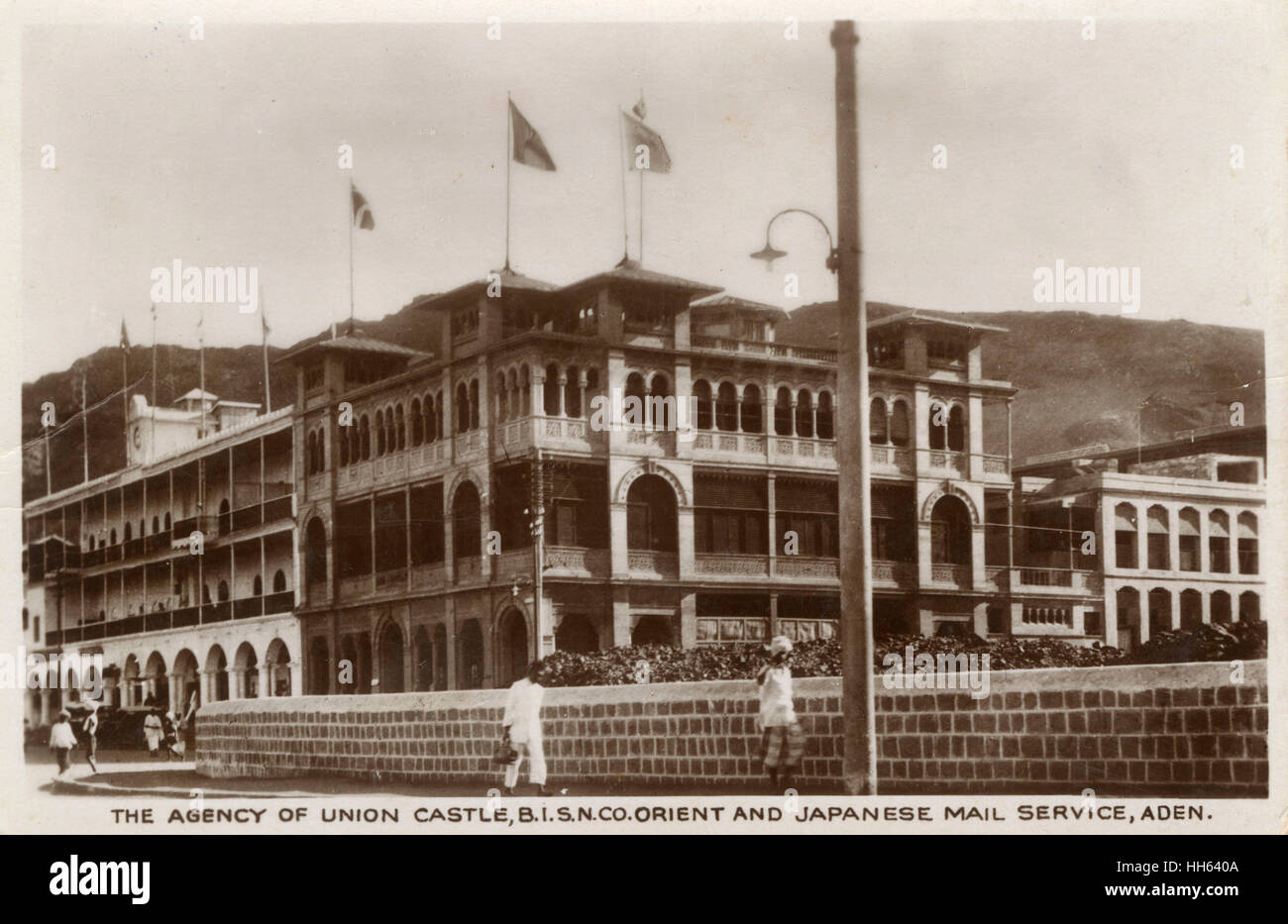 Agenzia edificio di Union Castle Line, Aden Foto Stock