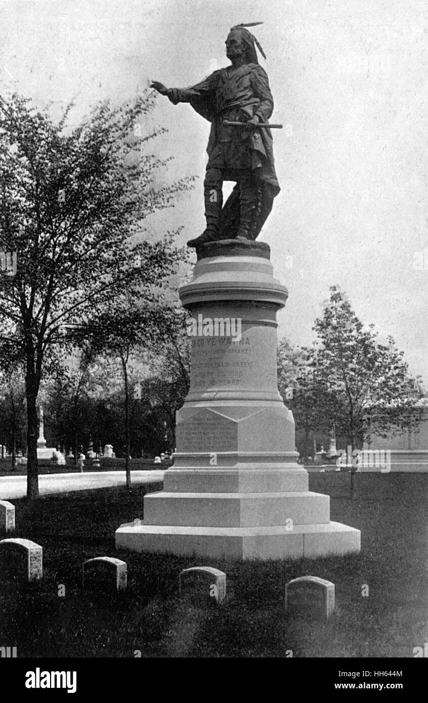 Red Jacket Monument, Buffalo, New York state, USA Foto Stock