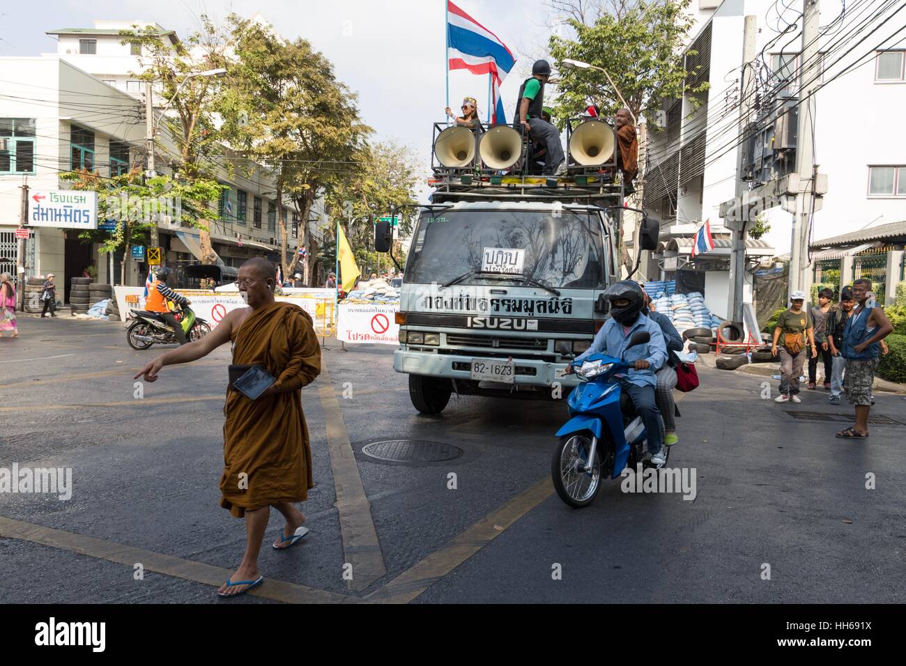 Bangkok, Tailandia - 19 febbraio 2014 agricoltori tailandesi protesta contro le politiche del governo. Foto Stock